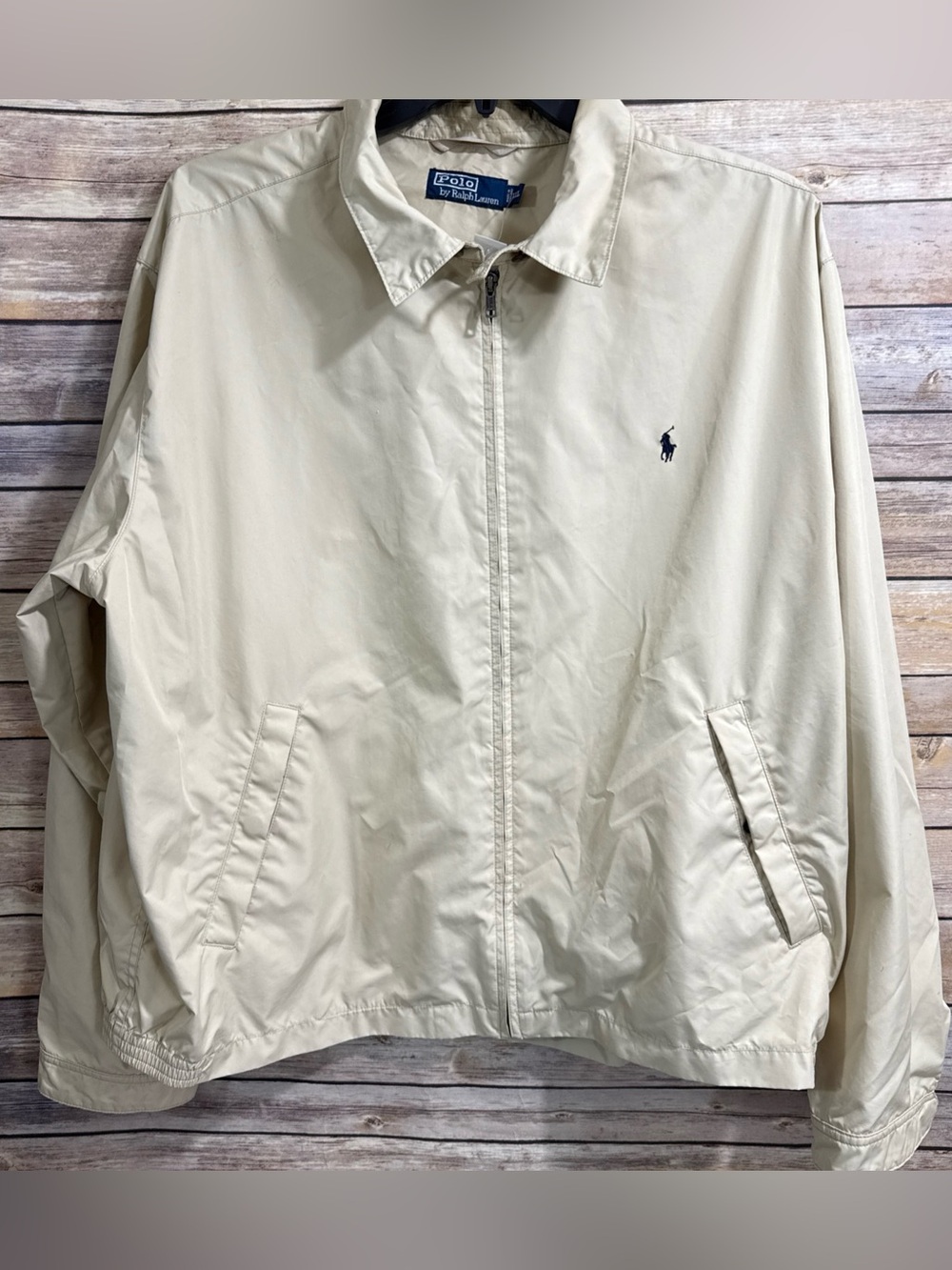 Authentic Polo Ralph Lauren Men Beige Full Zip Lightweight Harrington Jacket XX